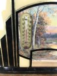 Art Deco Black Framed Thermometer with Trees 5x7