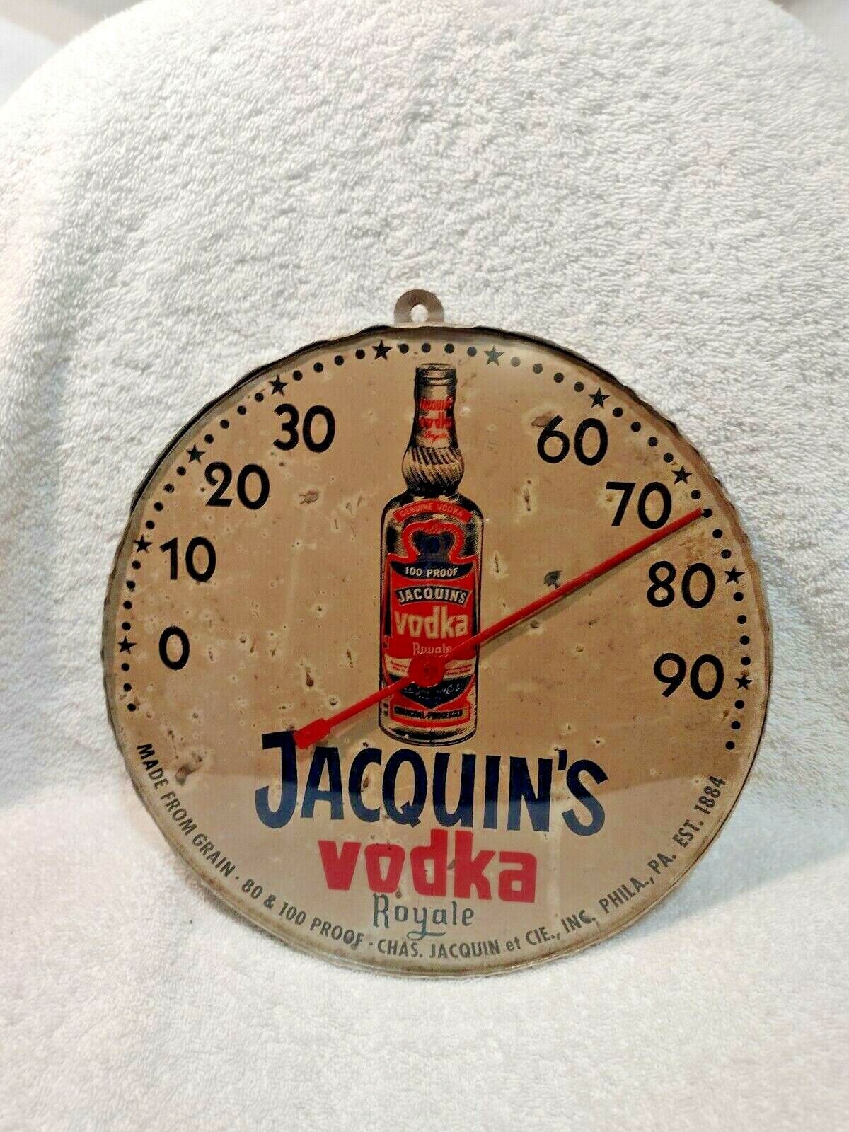 Jacquin's Vodka Wall Thermometer - Antique Round