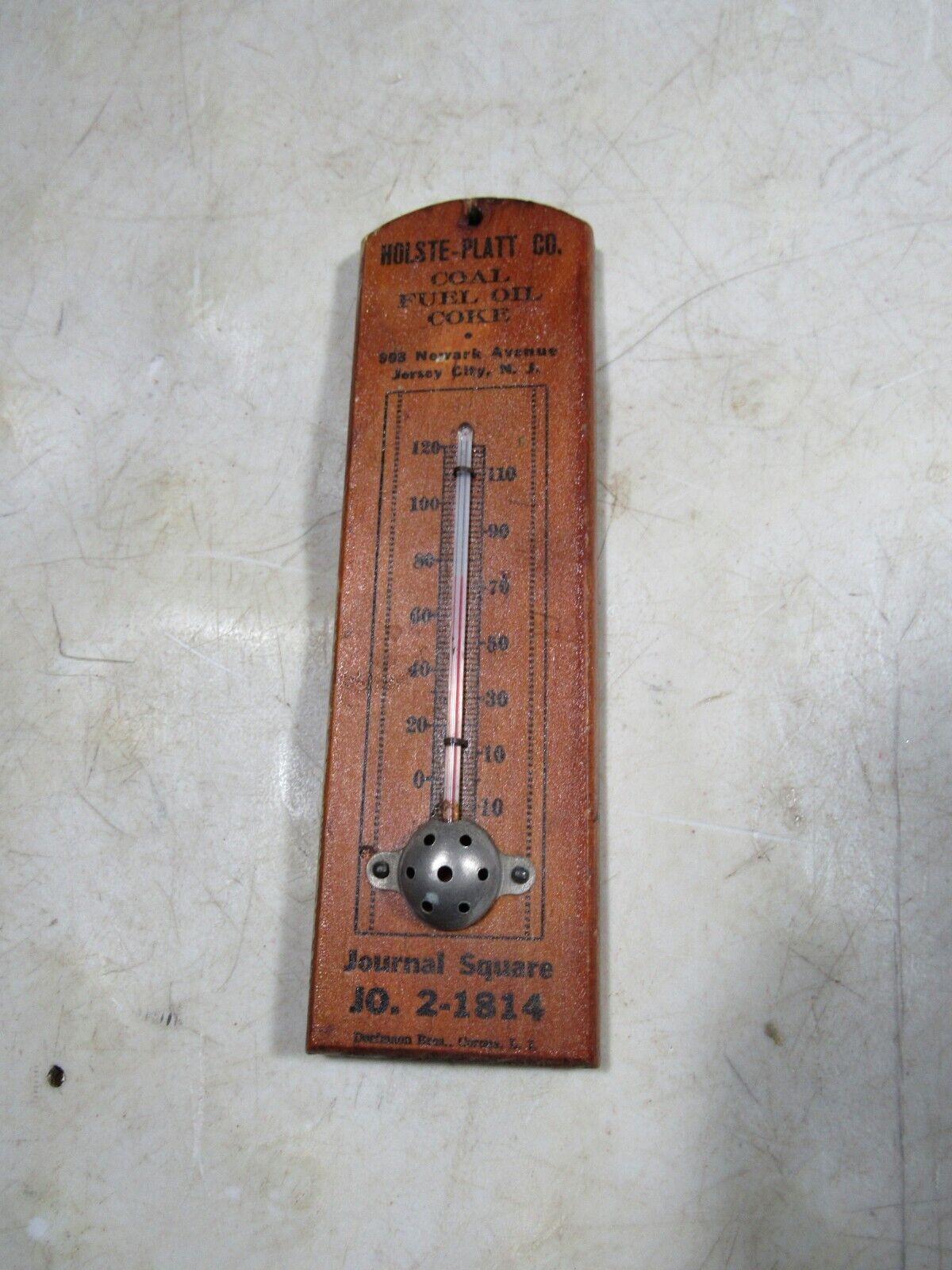 Holste-Platt Jersey City NJ Advertising Thermometer