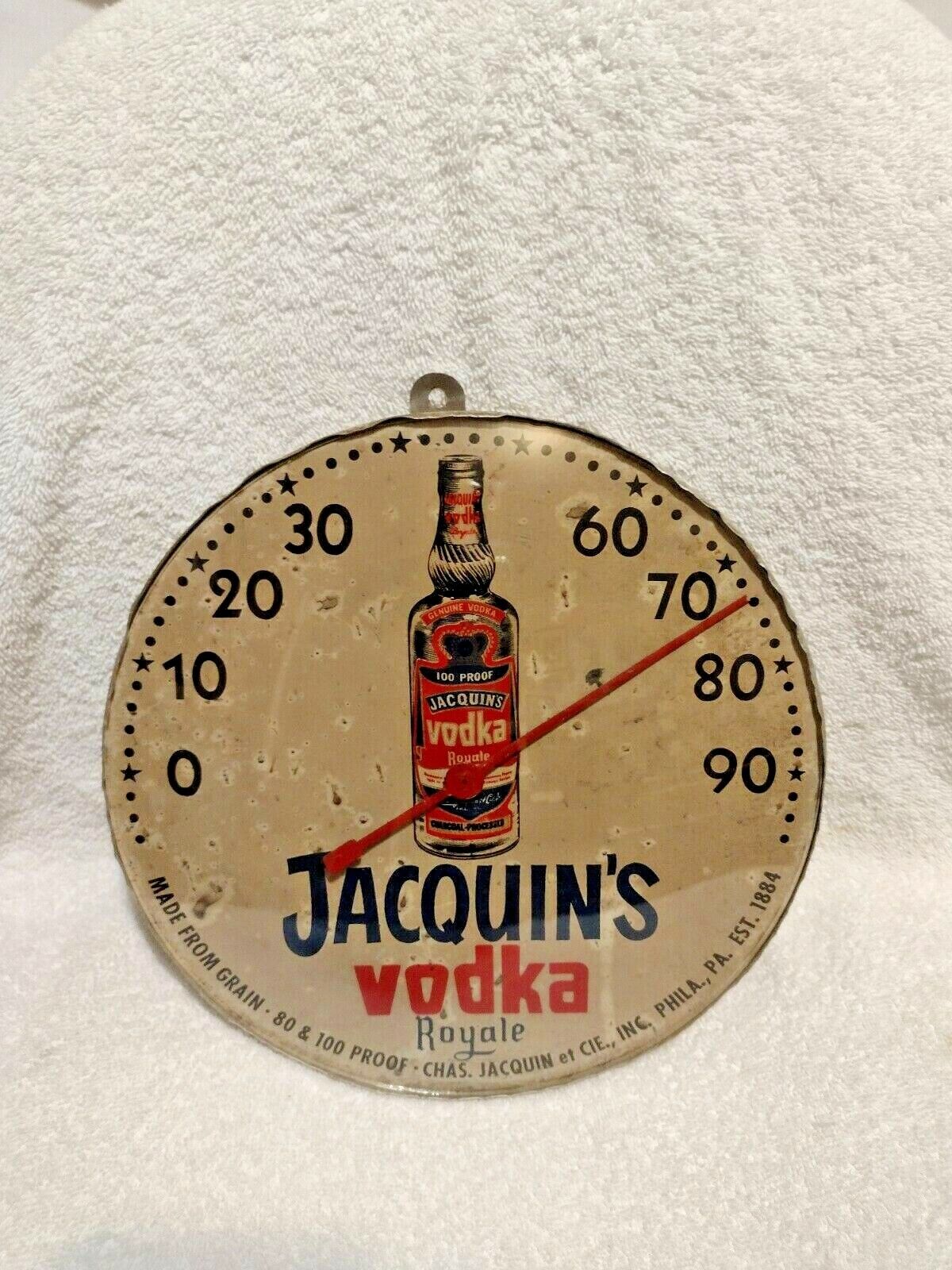 Jacquin's Vodka Wall Thermometer - Antique Round