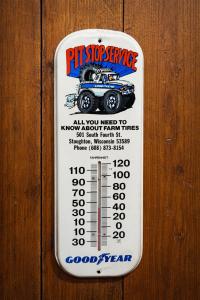 Goodyear Vintage Metal Thermometer - Pit Stop Ad