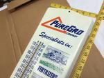 Vintage Puregro Advertising Thermometer Sign for Gardeners
