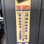 Delco Batteries Vintage Gas Station Thermometer Sign