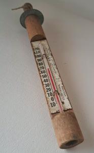 Vintage Wooden Brooder Thermometer - USA Made