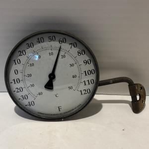 4” Brass Vintage Thermometer with Swivel Bracket
