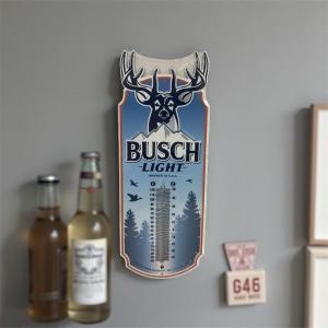 Busch Light Beer Embossed Steel Thermometer Decor