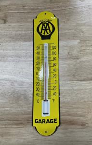 Vintage AA Garage Thermometer 12” Metal Sign