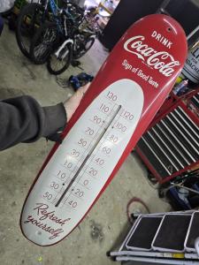 Vintage Coca Cola Cigar Thermometer Sign