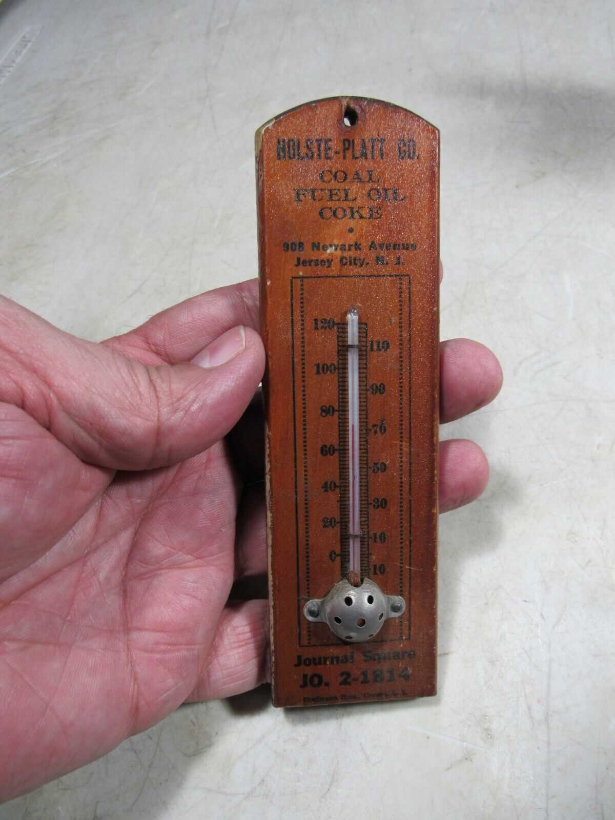 Holste-Platt Jersey City NJ Advertising Thermometer