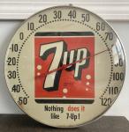 Vintage 7UP Advertising Dial Thermometer Sign
