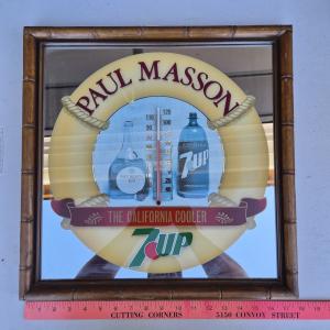 Vintage 7UP Paul Masson Thermometer Bar Sign