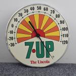 Vintage 12″ 7UP Sunburst Advertising Thermometer