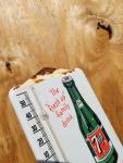 Vintage 7UP Porcelain Thermometer Advertising Sign