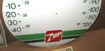 1980's 7UP Round Tin Thermometer Sign