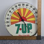 Vintage 12″ 7UP Sunburst Advertising Thermometer