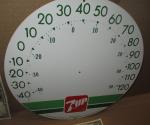 1980's 7UP Round Tin Thermometer Sign