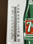 Vintage 7 Up Porcelain Advertising Thermometer