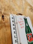 Vintage 7UP Porcelain Thermometer Advertising Sign