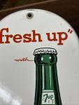 Vintage 7 Up Porcelain Advertising Thermometer