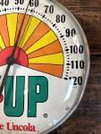 1960s 7up Glass Sunburst Thermometer Sign