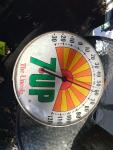 1960s 7up Glass Sunburst Thermometer "The Uncola