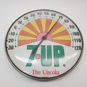 1960s 7up Sunburst Thermometer Advertising Sign