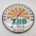 1960s 7up Sunburst Thermometer Advertising Sign