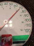 Vintage 7 Up Jumbo Dial Thermometer 12 Inch