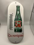 Vintage 7 Up Porcelain Advertising Thermometer