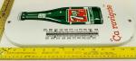 Vintage 1950s 7up Porcelain Thermometer Sign