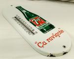 Vintage 1950s 7up Porcelain Thermometer Sign