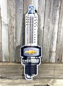 Chevrolet Spark Plug Thermometer Vintage Metal Sign