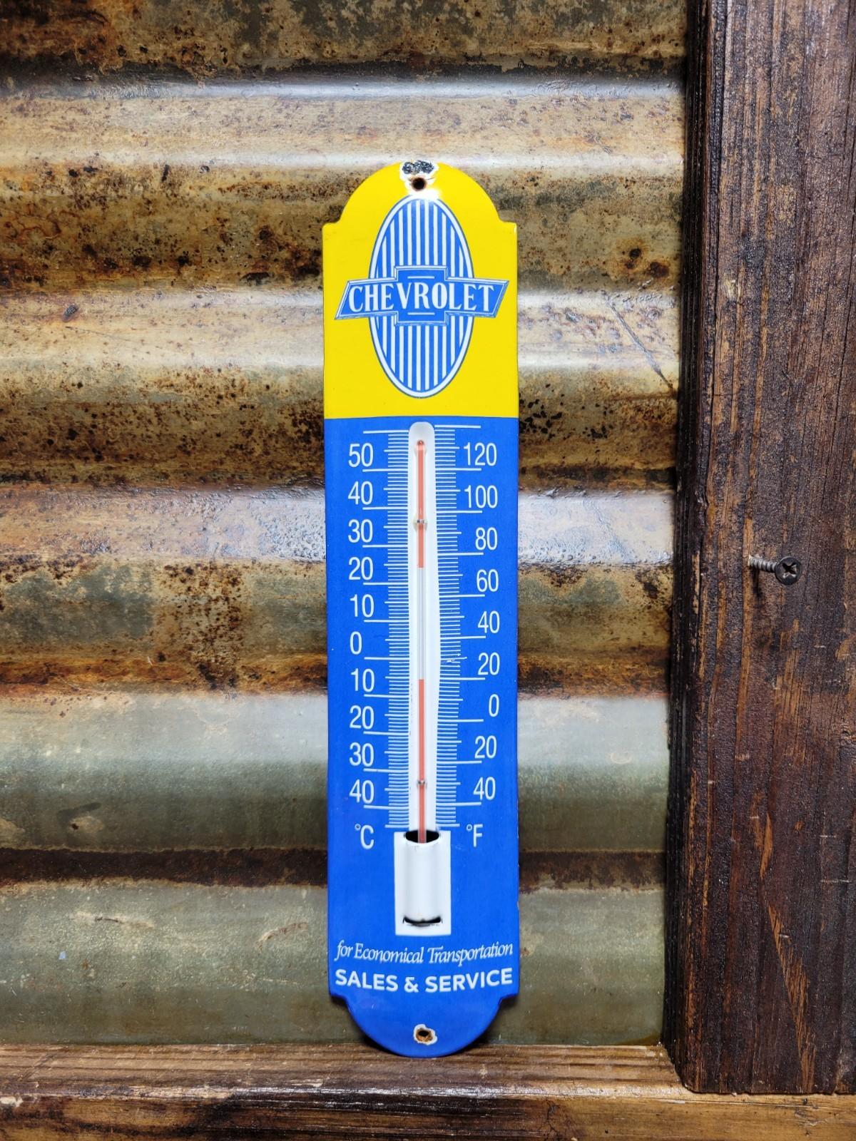 Vintage Chevrolet Porcelain Thermometer Sign