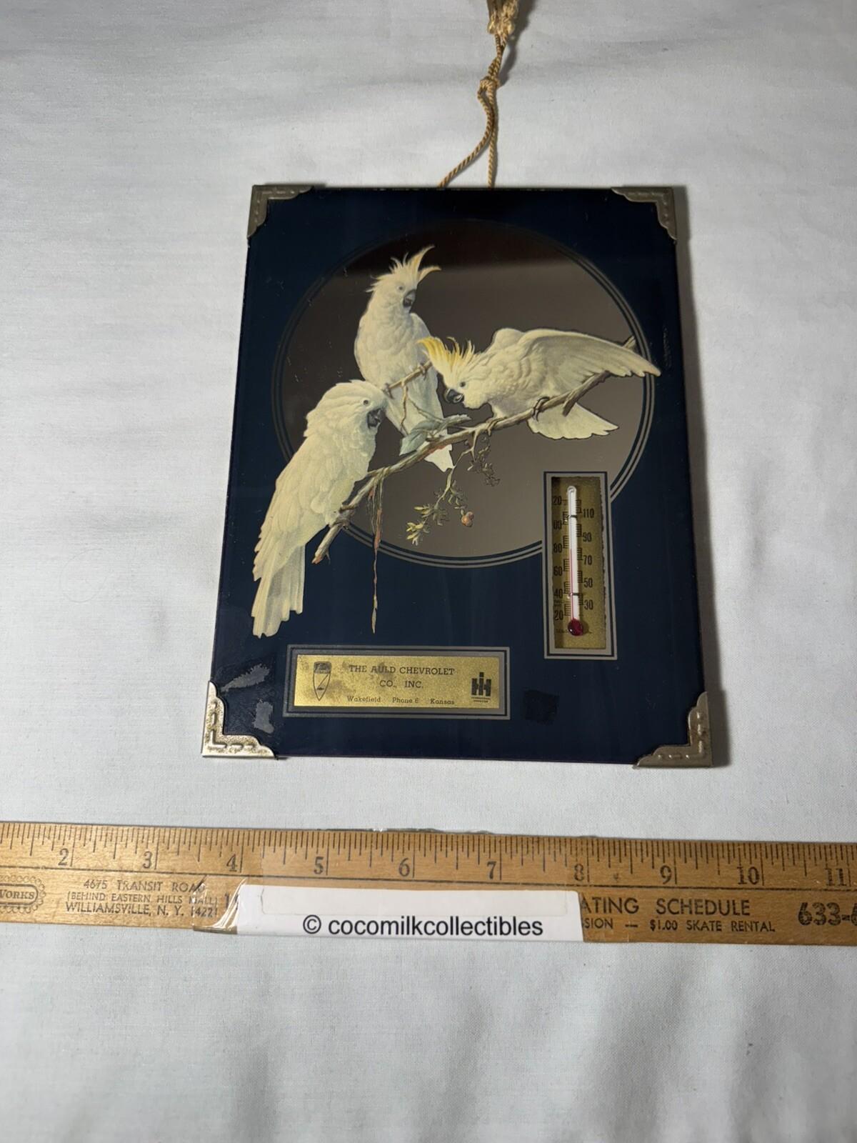 1930s Auld Chevrolet Co Glass Picture Thermometer