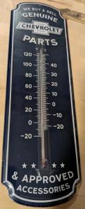 Chevrolet Metal Thermometer - Vintage Auto Sign