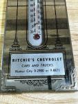 Chevrolet Chevy Antique Glass Mirror Thermometer