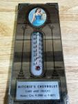 Chevrolet Chevy Antique Glass Mirror Thermometer