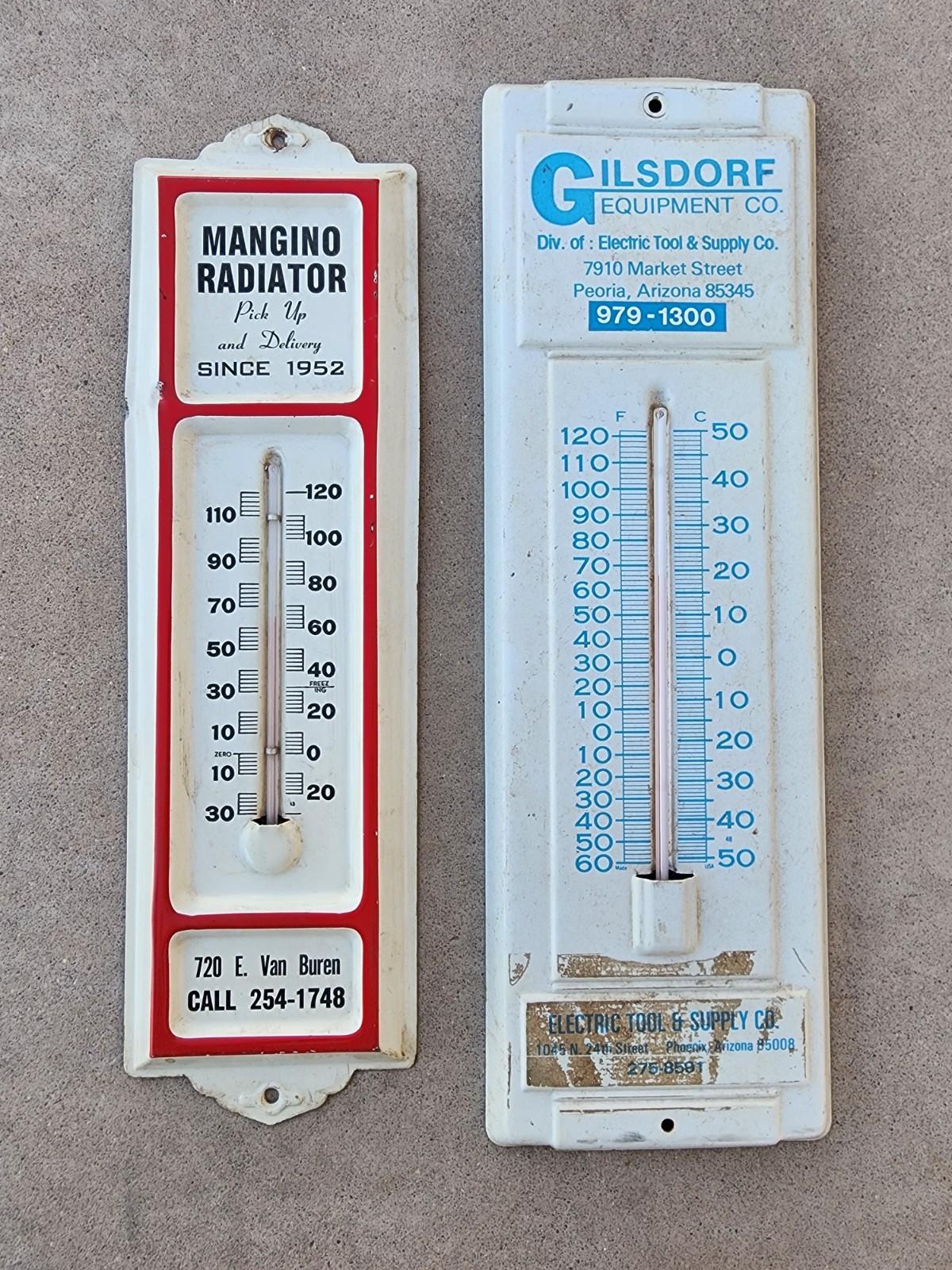Vintage Phoenix AZ Metal Advertising Thermometers Set