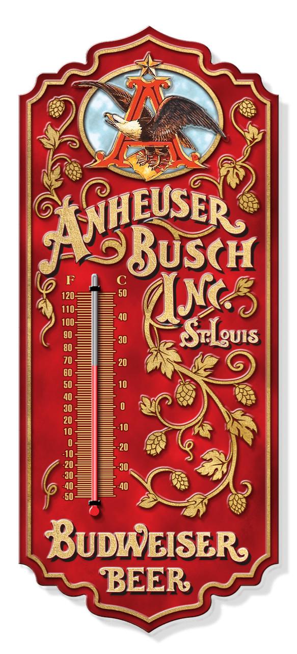Budweiser Beer Thermometer for Garage or Man Cave