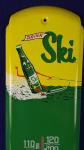 Vintage Ski Soda Enamel Thermometer Sign