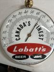 Labatt's Vintage Beer Thermometer Sign, 12" Diameter