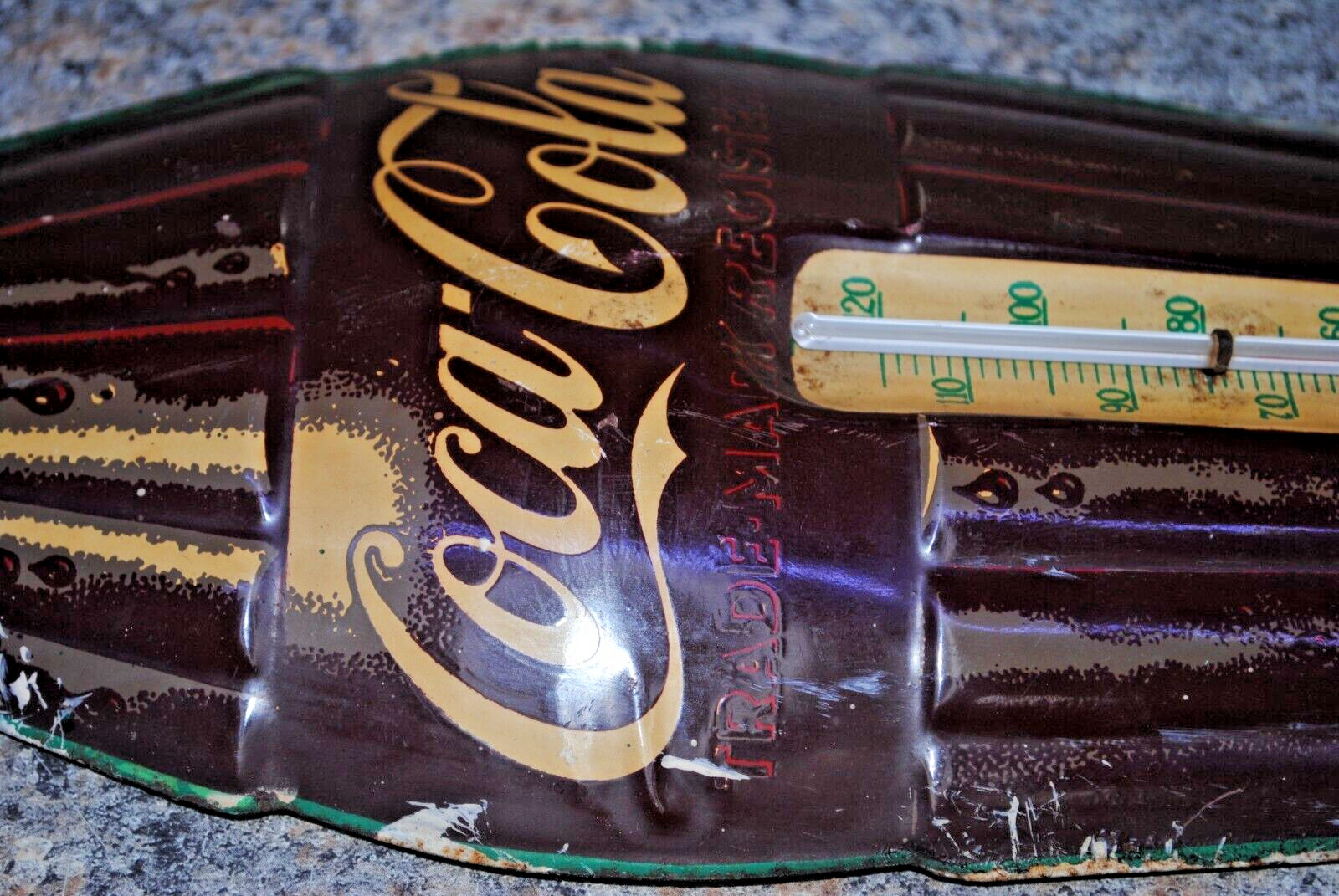 Coca-Cola Thermometer Sign, Robertson Antique, 1950s-60s USA