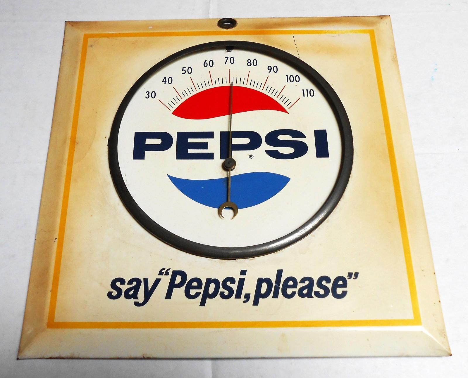 Pepsi Please Vintage Thermometer by Permanent Sign