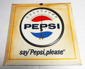 Pepsi Please Vintage Thermometer by Permanent Sign