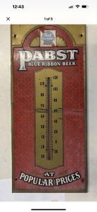 Pabst Blue Ribbon Beer Vintage Thermometer Sign