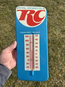 RC Royal Crown Cola Metal Thermometer Sign