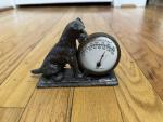Vintage Airedale Terrier Desk Thermometer Statue