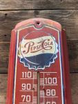 1950s-60s Pepsi-Cola Metal Thermometer, 25.5