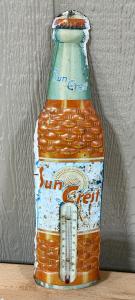 Rare 1950s Sun Crest Soda Advertising Thermometer