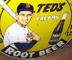 Ted Williams Root Beer Baseball Thermometer Sign 12